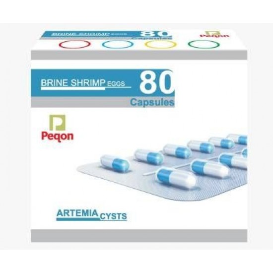 Peqon Brine Shrimp Eggs - 80 Capsules | Artemia Cysts Pet Health Supplements - 80 Pieces