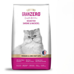 Signature Grain Zero Ocean Fish, Sardine and Mackerel Long Coat & Persian Adult Cat Dry Food - 1.2kg