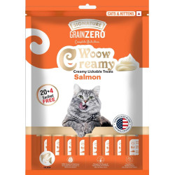 Signature GrainZero Woow Creamy Lickable Cat Treats – Salmon - 15g pack (20+4 (360g) sachets FREE)