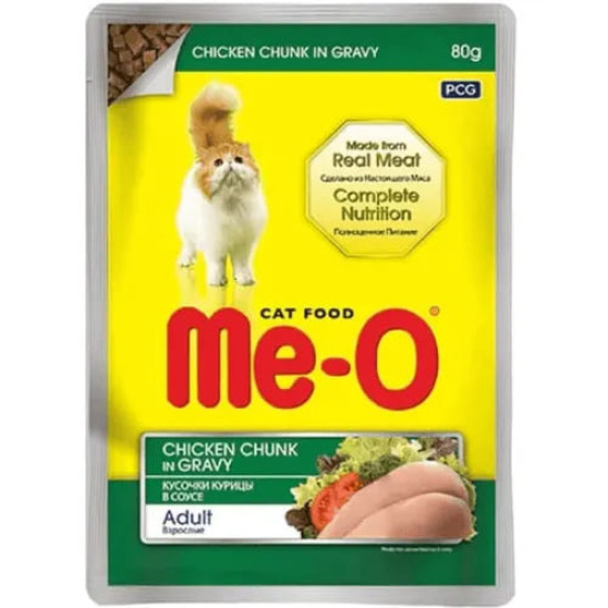 Me O Chicken Chunks in Gravy Adult Cat Wet Food 480g (80g x 6Pcs)