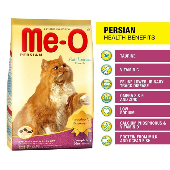 Me-O Persian Kitten Cat Dry Anti Hairball Formula Food - 1.1kg