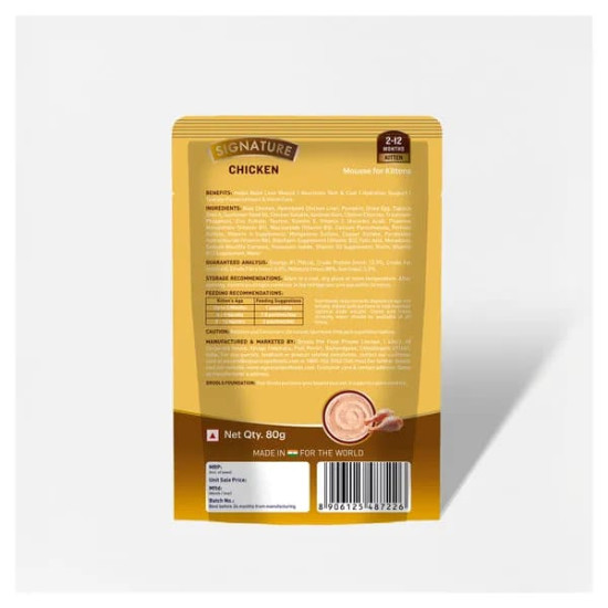 Signature Grain Zero Chicken Mousse Adult Cat Wet Food - 80g