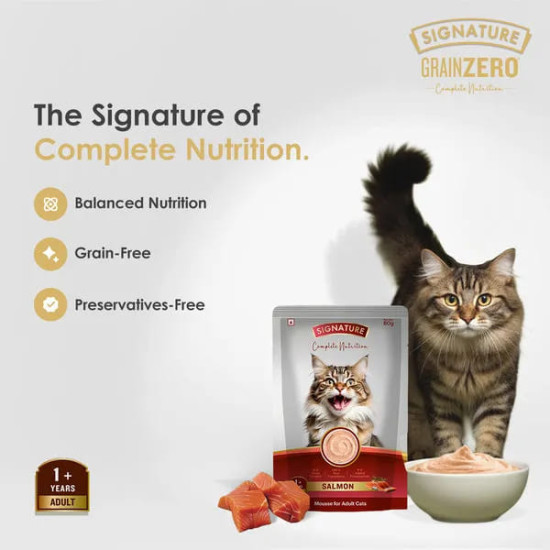 Signature Grain Zero Salmon Mousse Adult Cat Wet Food - 80g