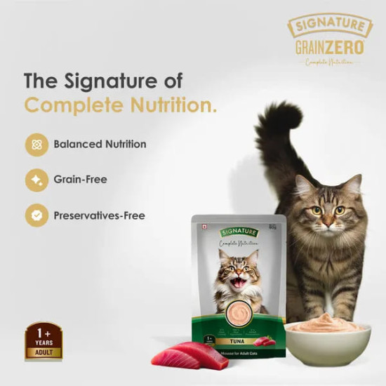 Signature Grain Zero Tuna Mousse Adult Cat Wet Food - 80g