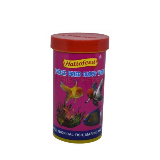 Hallofeed Freeze Dried Blood Worms Fish Food - 20 Gms