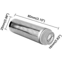 16mm Aquarium Inflow Inlet Filter Stainless Steel Fish Shrimp Mesh Net Filter Guard - Fish Tank Intake Strainer Pre-Filter Cover