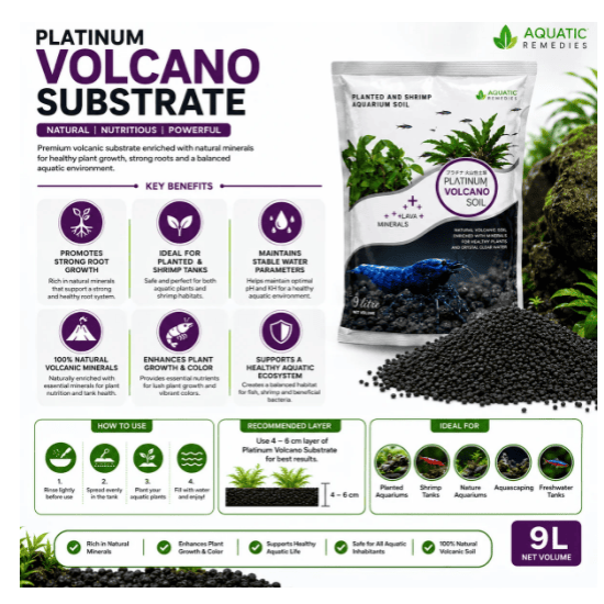 Aquatic Remedies Platinum Volcano Substrate | Premium Volcanic Aquarium Soil