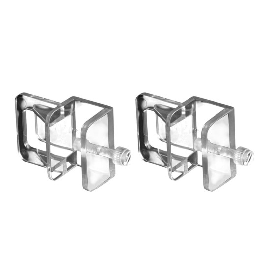 Transparent Acrylic Aquarium Cover Brackets with Screw Clamp | Lid Support Clips for Rimless Fish Tanks | Anti-Jump Design | Clear Plastic Mounts for Dividers & Lids (4 Pcs)