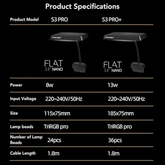 Neo Helios Flat Nano S3 Pro (8Watts) High Brightness Vivid Solar Colour 10000K | Clip On Back Planted Aquarium Fish Tank Neo Helios Flat Nano S3 Pro (8Watts) High Brightness Vivid Solar Colour 10000K | Clip On Back Planted Aquarium Fish Tank