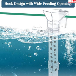 2 in 1 Acrylic Floating & Sinking Fish Food Feeder for Aquarium Fish|Adjustable Height|Feeding Spoon with Cleaning Brush|17-38CM Suits Upto 1.5 Feet Height Tank  2 in 1 Acrylic Floating & Sinking Fish Food Feeder for Aquarium Fish|Adjustable Height|Feeding Spoon with Cleaning Brush|17-38CM Suits Upto 1.5 Feet Height Tank