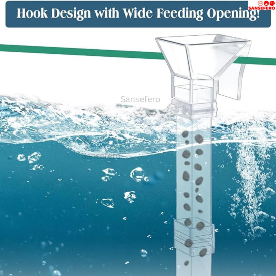2 in 1 Acrylic Floating & Sinking Fish Food Feeder for Aquarium Fish|Adjustable Height|Feeding Spoon with Cleaning Brush|17-38CM Suits Upto 1.5 Feet Height Tank 2 in 1 Acrylic Floating & Sinking Fish Food Feeder for Aquarium Fish|Adjustable Height|Feeding Spoon with Cleaning Brush|17-38CM Suits Upto 1.5 Feet Height Tank