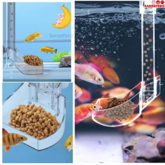 2 in 1 Acrylic Floating & Sinking Fish Food Feeder for Aquarium Fish|Adjustable Height|Feeding Spoon with Cleaning Brush|17-38CM Suits Upto 1.5 Feet Height Tank 2 in 1 Acrylic Floating & Sinking Fish Food Feeder for Aquarium Fish|Adjustable Height|Feeding Spoon with Cleaning Brush|17-38CM Suits Upto 1.5 Feet Height Tank