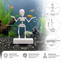 Dancing Aquarium Skeleton Decoration | 3D Printed Moving Skeleton for Fish Tank | Viral Dancing Skeleton Aquarium Ornament | Unique Fish Tank Decor