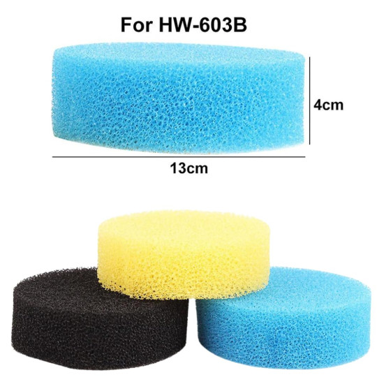 Sun-Sun 603B Filter Sponge Set – 3 Pcs Multi-Color Replacement Sponges for Aquarium Canister Filter (Only Sponge)