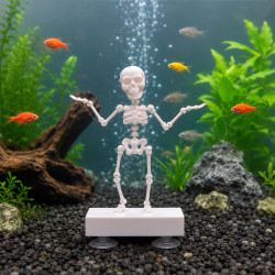 Dancing Aquarium Skeleton Decoration | 3D Printed Moving Skeleton for Fish Tank | Viral Dancing Skeleton Aquarium Ornament | Unique Fish Tank Decor