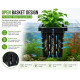 Aquarium Plant Holder (Pack of 2) | Fish Tank Plant Holder | Hang-On Aquarium Plant Cup for Live Aquatic Plants | Planter Basket for Aquascaping | Black