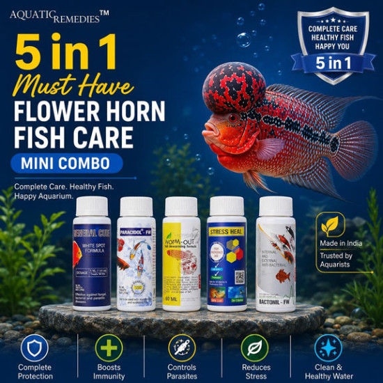 Aquatic Remedies 5 in 1 Flower Horn Fish Care Mini Combo