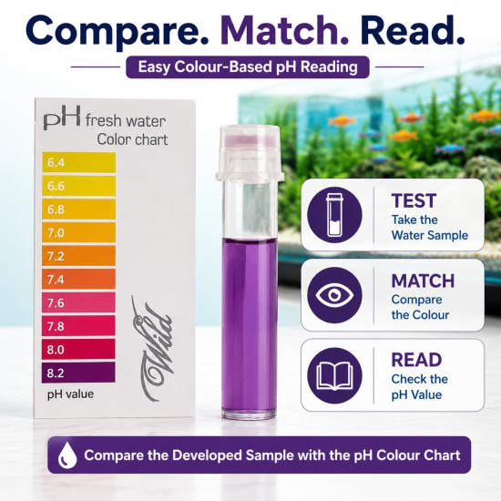 Aquatic Remedies Wild Ph Fresh Water Test Kit(50 Tests)Suitable For Aquarium Water,Swimming Pool,Industrial Water,Drinking Water And Tap Water