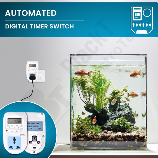 Beena Aquarium Digital Programmable Timer Electronic Timer/Energy Saving Socket Type for Aquarium Light and CO2 Cylinder Injection Beena Aquarium Digital Programmable Timer Electronic Timer/Energy Saving Socket Type for Aquarium Light and CO2 Cylinder Injection