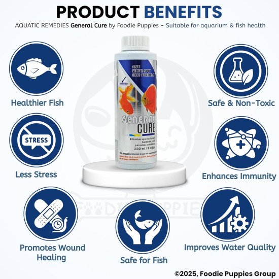 Aquatic Remedies General Cure - 220ml | Suitable for Fresh Water System | Anti White Spot Formula | Aquarium Water Medicine Aquatic Remedies General Cure - 220ml | Suitable for Fresh Water System | Anti White Spot Formula | Aquarium Water Medicine