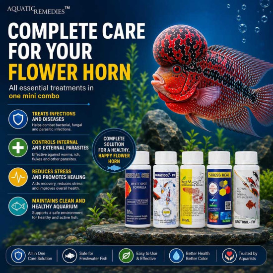 Aquatic Remedies 5 in 1 Flower Horn Fish Care Mini Combo