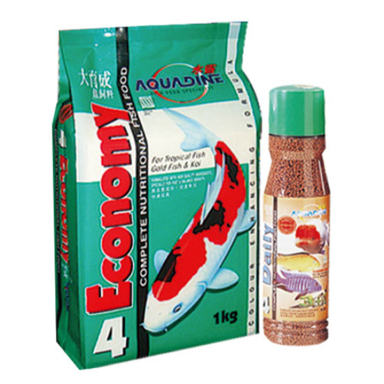 Aquadine Economy 1KG  - For all Freshwater ornamental fish - Medium