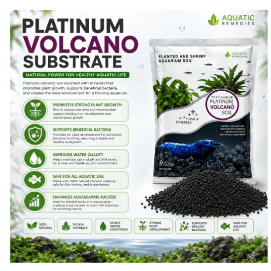 Aquatic Remedies Platinum Volcano Substrate | Premium Volcanic Aquarium Soil
