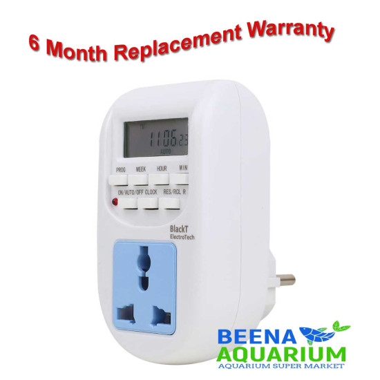 Beena Aquarium Digital Programmable Timer Electronic Timer/Energy Saving Socket Type for Aquarium Light and CO2 Cylinder Injection