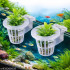 2 Pcs Aquarium Plant Holder with Clip & Screw Lock | Cup Type Fish Tank Plant Pot for Live Plants | Open Grid Root Growth Basket | Aquascaping Decor
