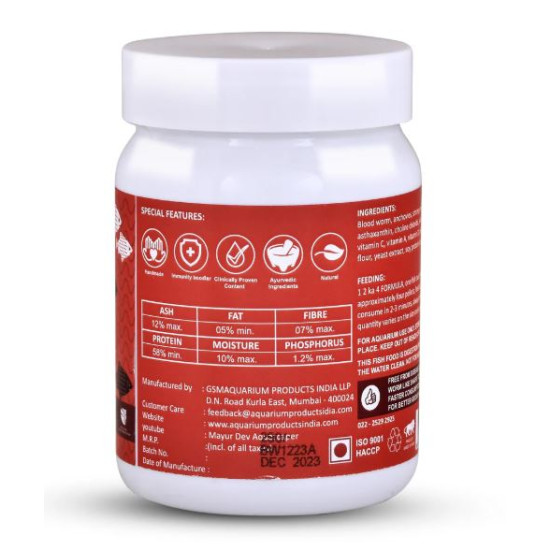 Life Aayu Blood Worm: High-Quality Blood Worm Fish Food 45g