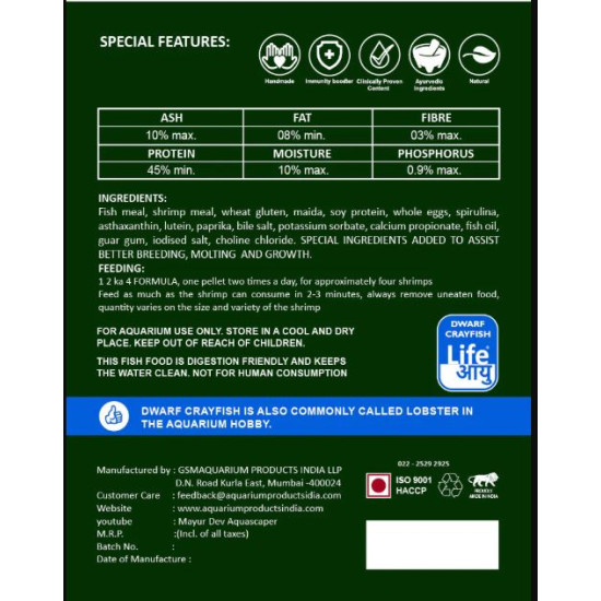 Life Aayu Drawf Crayfish Orange - 15gm