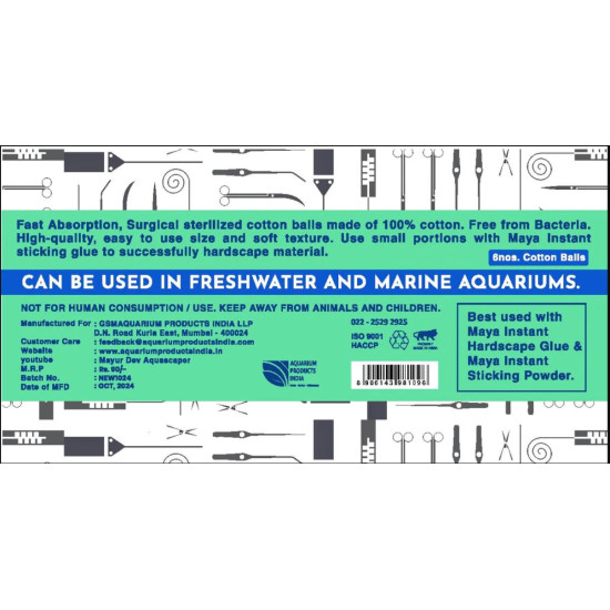 Maya Instant Sticking Cotton - for Aquarium Hardscaping