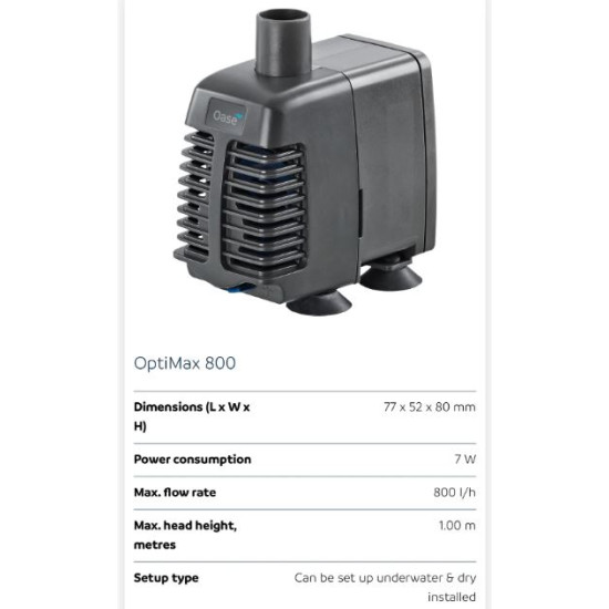 Oase Optimax Water Pump (3 years warranty by company)