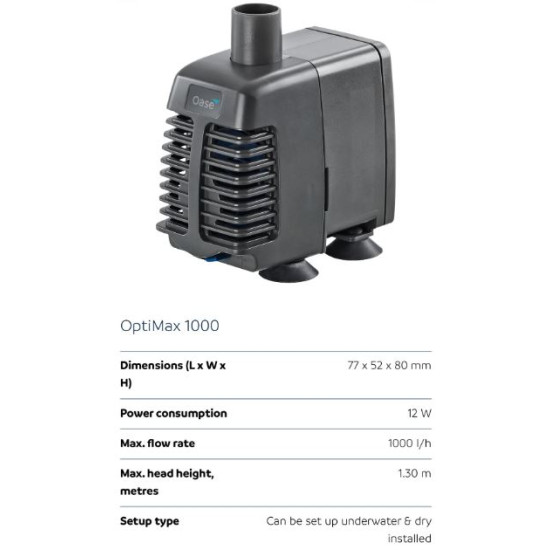 Oase Optimax Water Pump (3 years warranty by company)