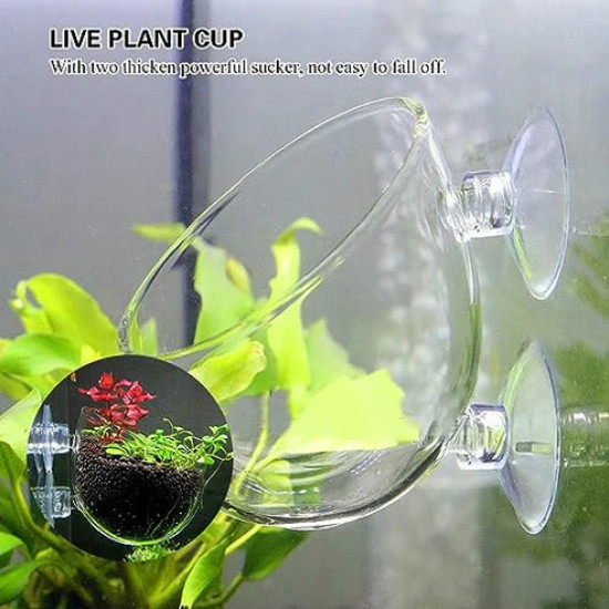 Plant Pot for Aquarium Fish Tank | Carpet Plants Planting Glass Pot | Crystal Clear Glass Pot with with Strong Suction Cup Plant Pot for Aquarium Fish Tank | Carpet Plants Planting Glass Pot | Crystal Clear Glass Pot with with Strong Suction Cup