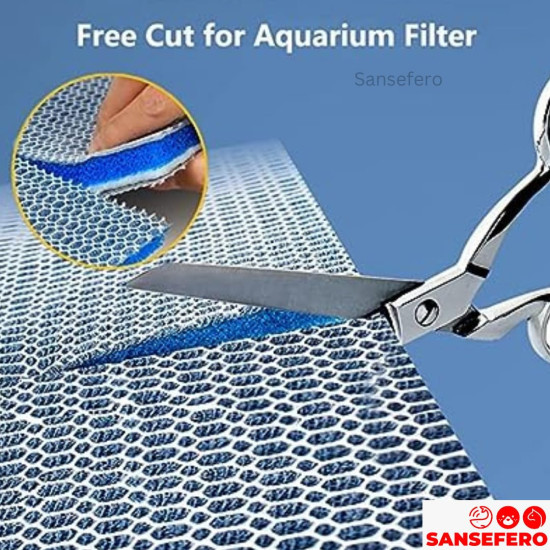 Sponge Filter Aquarium, Aquarium Filters High Density Fish Tank Filter 8 Layer Cotton Reusable, 50cm X 40cm Aquarium Filter Sponge Filter Media Sponge No Clog | Washable | Long Lasting