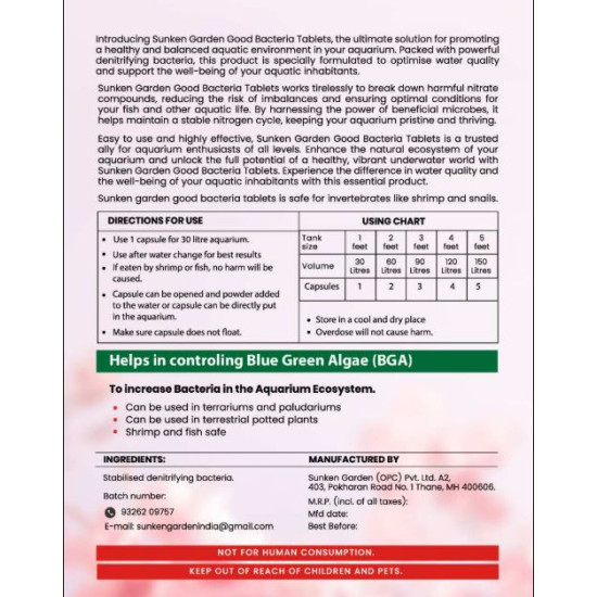 Sunken Garden Bacter Tab (6+1) – Enhance Aquarium Health Naturally