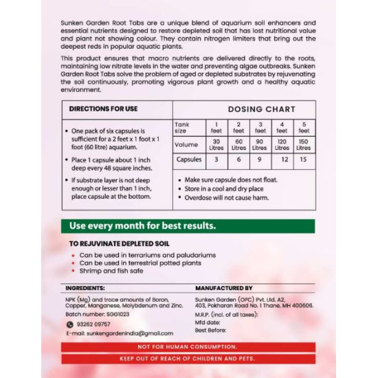 Sunken Garden Root Tabs (6+1) – Aquarium Soil Enhancer