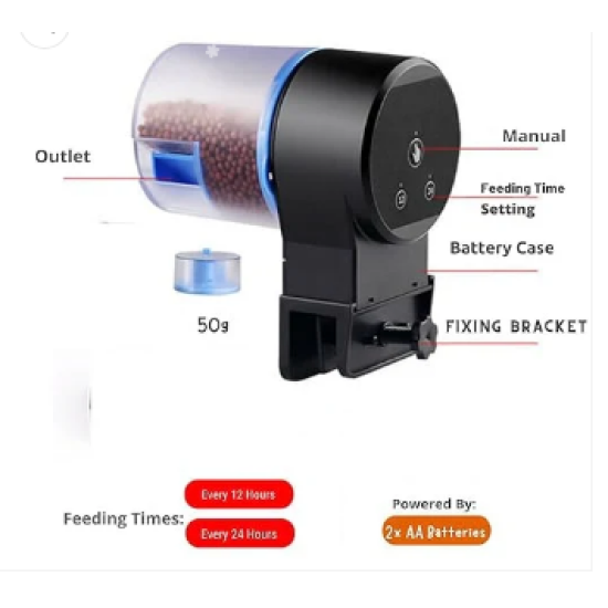 Sunsun Automatic Fish Feeder Intelligent Adjustable Timing - 12Hrs and 24Hrs - AK-01S