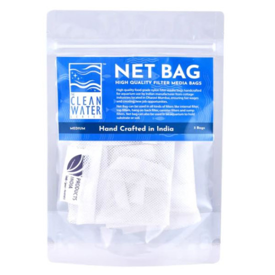 The Clean Water Series (TCWS) Medium Net Bags – Pack of 3 for Aquarium Filter Media