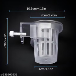 2 Pcs Aquarium Plant Holder with Clip & Screw Lock | Cup Type Fish Tank Plant Pot for Live Plants | Open Grid Root Growth Basket | Aquascaping Decor