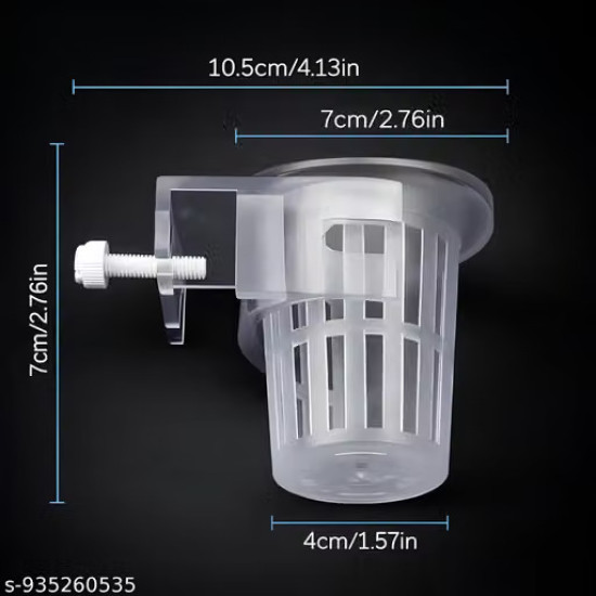2 Pcs Aquarium Plant Holder with Clip & Screw Lock | Cup Type Fish Tank Plant Pot for Live Plants | Open Grid Root Growth Basket | Aquascaping Decor