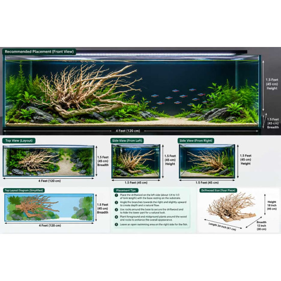 Unique Driftwood - 1 - Best Landscape for your Aquarium Tank