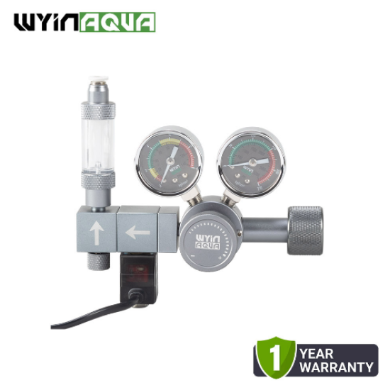 WYIN AQUA Double Stage Co2 Regulator Large Double Meter With Solenoid - Electromagnetic  Version) G5/8