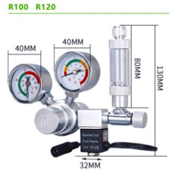 ZRDR Double Gauge CO2 Regulator W/Solenoid & Bubble Counter | W01-00 ZRDR Double Gauge CO2 Regulator W/Solenoid & Bubble Counter | W01-00