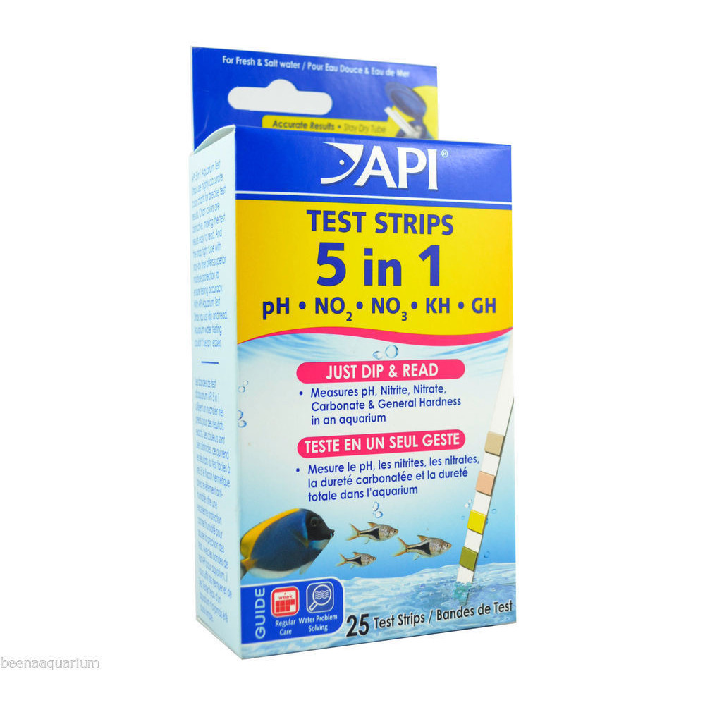 API 5 in 1 Aquarium Test Strips Measures pH,Nitrite,Nitrate,Carbonate