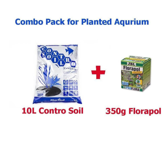 Aquarium Live Plant Contro Soil - 10L - 3mm + JBL Florapol - 350g | Combo Pack