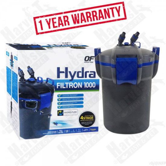 Ocean Free HYDRA FILTRON 1000 | Aquarium Canister Filter - 1 Year Warranty