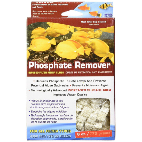 Penn Plax Phosphate Remover Infused Filter Media Cubes Including Mesh Bag | 170g