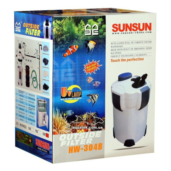 SunSun HW-304B 5-Stage External Canister Filter with 9-watt UV Sterilizer 525GPH